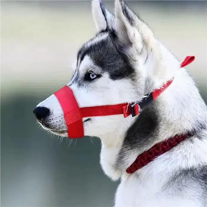 Sangles de réglage masque petits chiens en Nylon souple muselière pour chien réglable Anti-morsure r