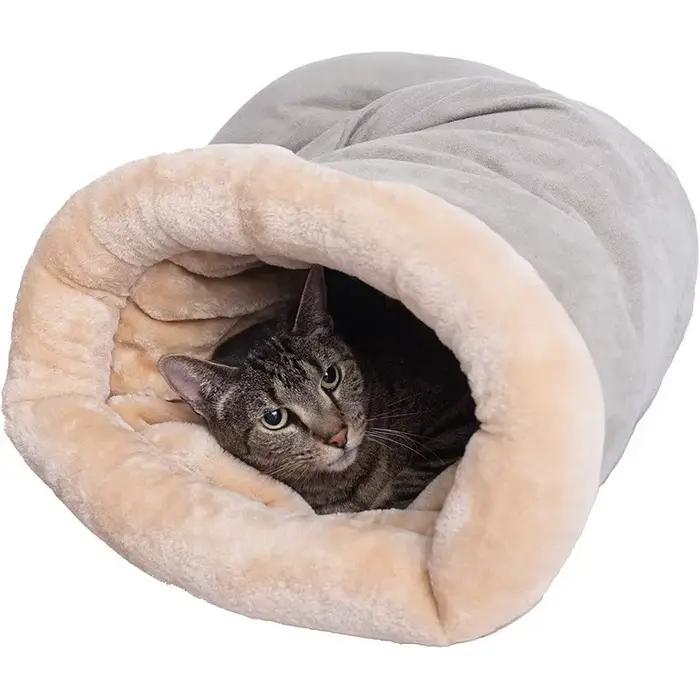 Sac de couchage pour chat d'automne et d'hiver, nid Semi-fermé pour chat, nid chaud pour animaux de 