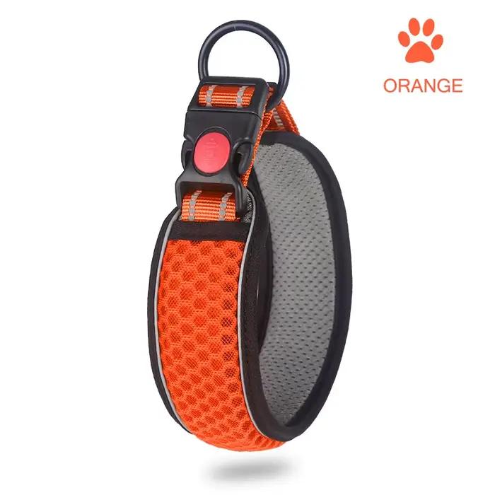 Collier réfléchissant en Nylon pour chien, filet respirant, élargissant, empêche le serrage du cou, 
