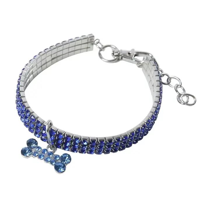 Collier pour chien Bijoux en strass Chihuahua Bijoux en cristal Texte gravé réglable Accessoires pou