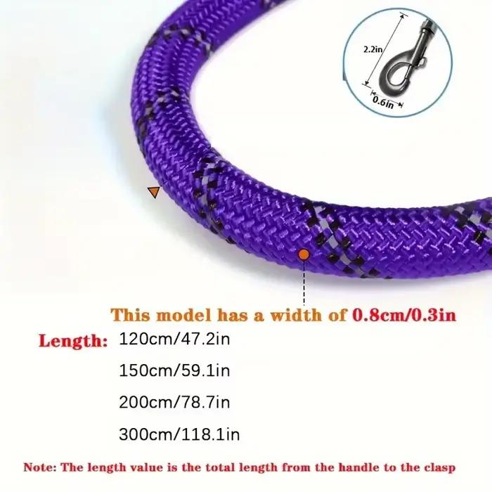 Laisse réfléchissante pour chien avec poignée rembourrée confortable, Double corde de Traction robus