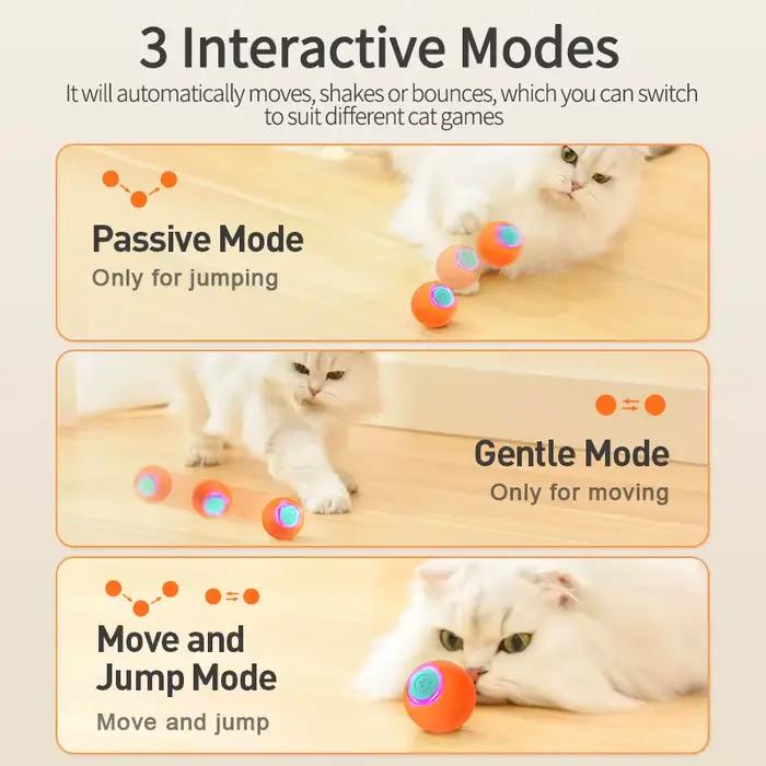 ROJECO – jouets intelligents pour animaux de compagnie, balle rebondissante pour chat, balle roulant