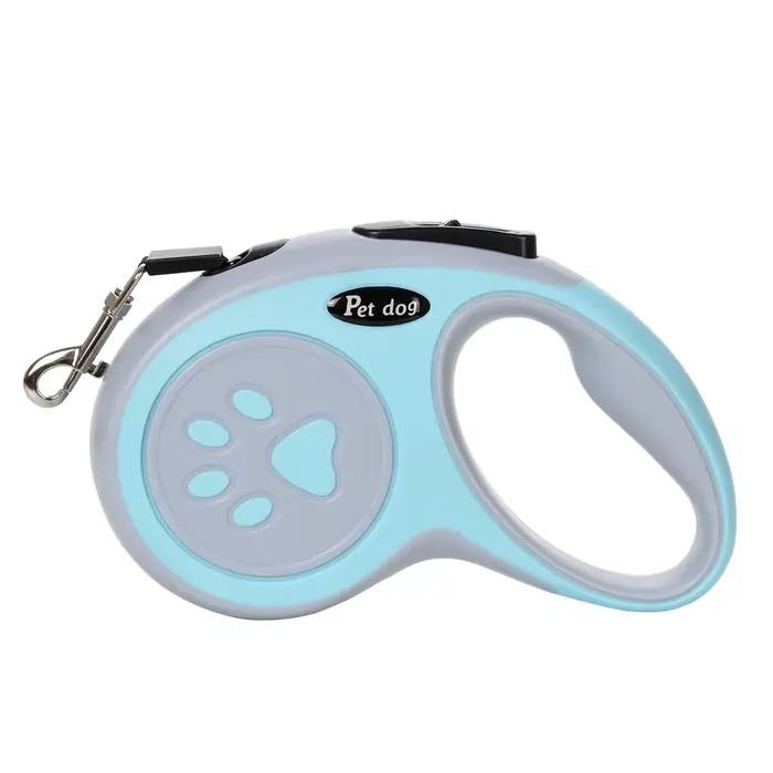 Laisse rétractable automatique pour chien, corde de traction solide de 3M/5M avec poignée antidérapa