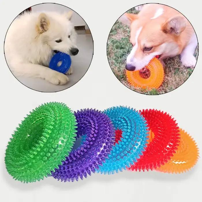 Jouets à mâcher en TPR pour chien, Donut fort, avec couineur, petit et moyen gabarit, bouledogue fra