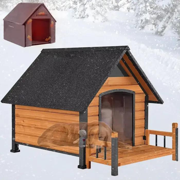 Maison pour chien d'extérieur, chenil isolé à l'extérieur pour grandes races, abri résistant aux int