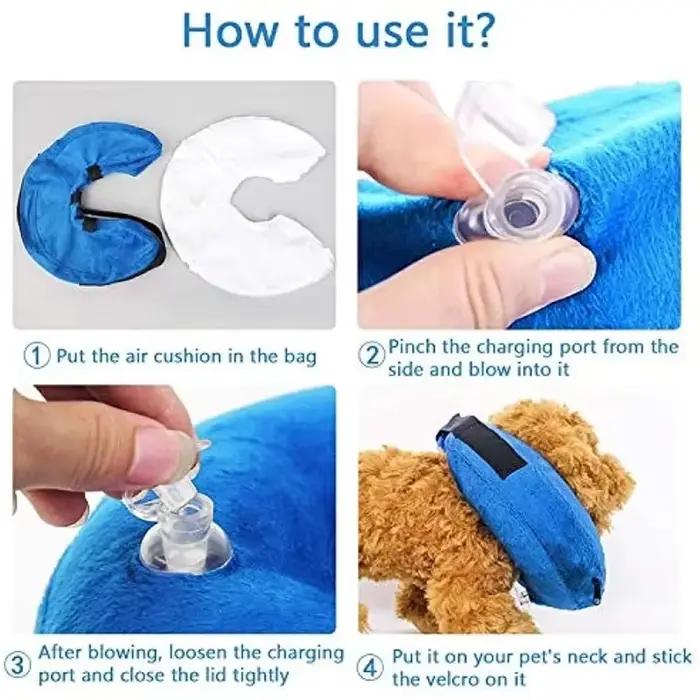 Cônes de protection gonflables pour chien après la propor, collier de récupération pour animaux de c