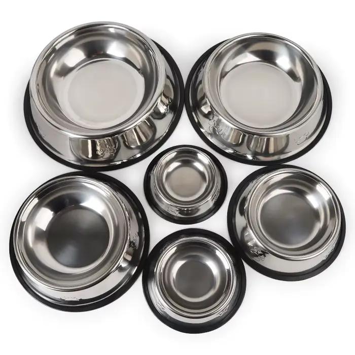 Qualité patte en acier inoxydable chien bol mangeoire antidérapant Anti-ant forme chat chien bols ac