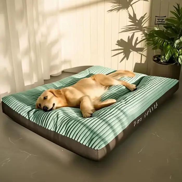 Lit pour chien chenil lavable quatre saisons grand canapé pour animaux de compagnie Plus velours côt