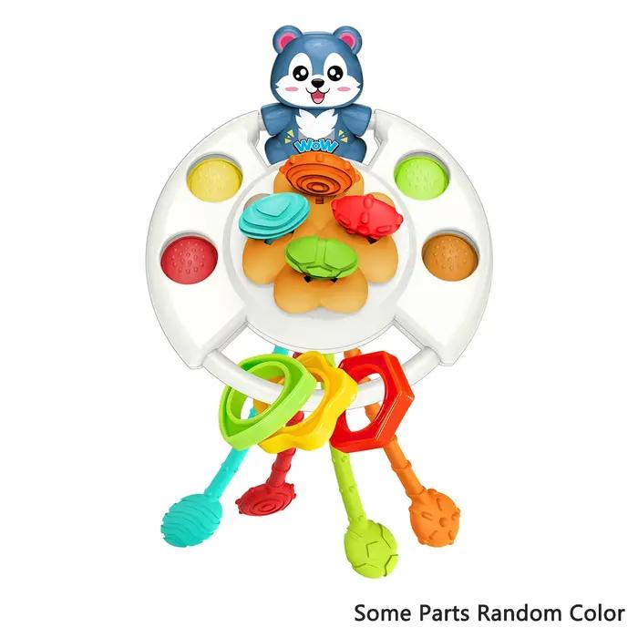 Jouets à tirer en silicone pour le développement des activités, hochets de dentition, jouets éducati