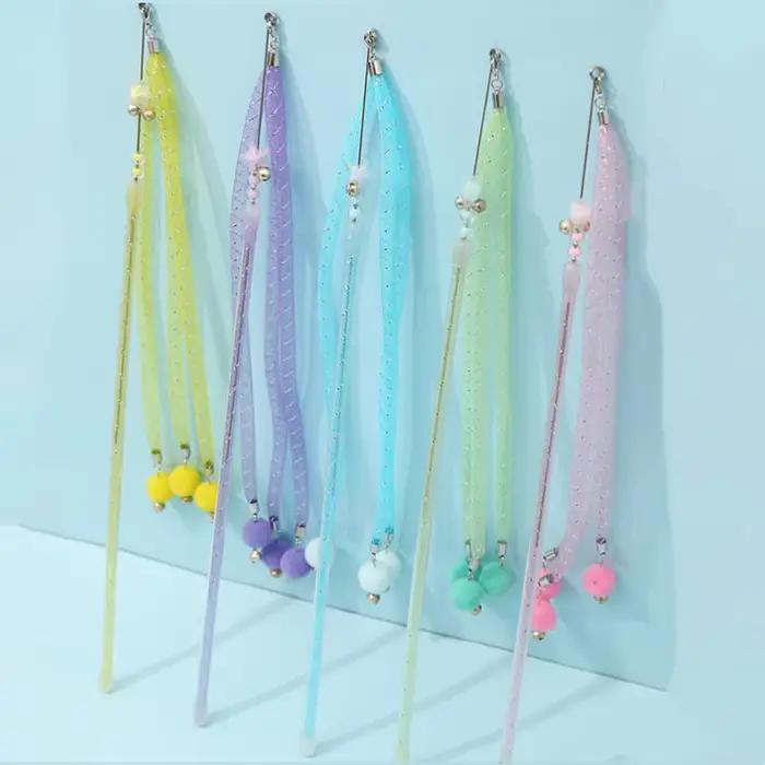 Jouet pour chat, boule de laine, jouets pour chats, bâton Teaser, fil d'acier, jouets interactifs ré