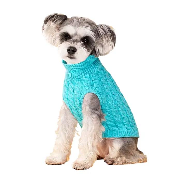 Pulls chauds pour petits chiens, col roulé, tricotés, vêtements d'hiver pour chiens, chiot, chat, gi