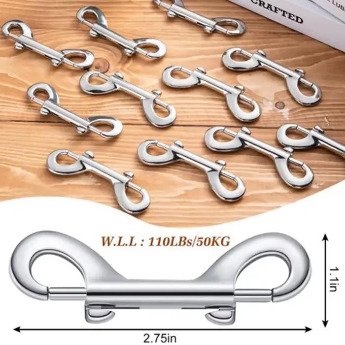 Mousquetons à boulon à Double extrémité, chaîne de déclenchement robuste, Clips métalliques de quali