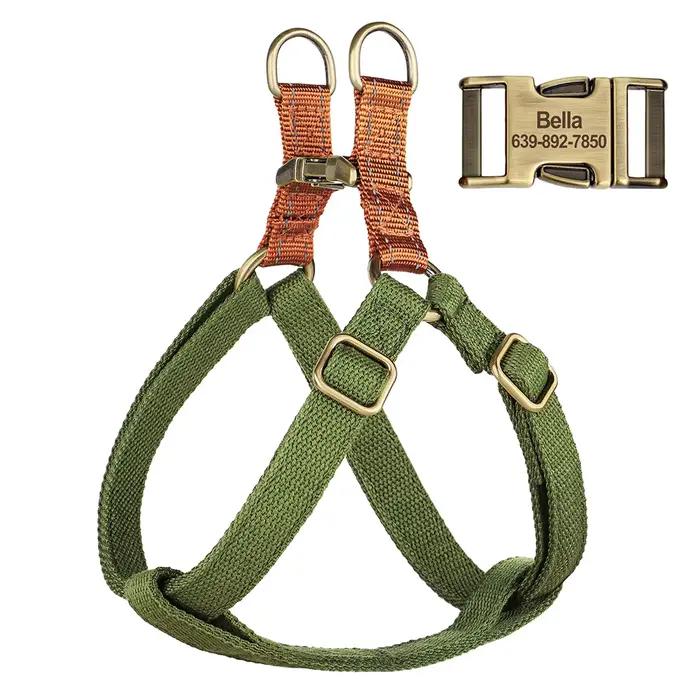 Harnais réfléchissant en nylon personnalisé pour chien, gilet avec étiquette d'identification pour a