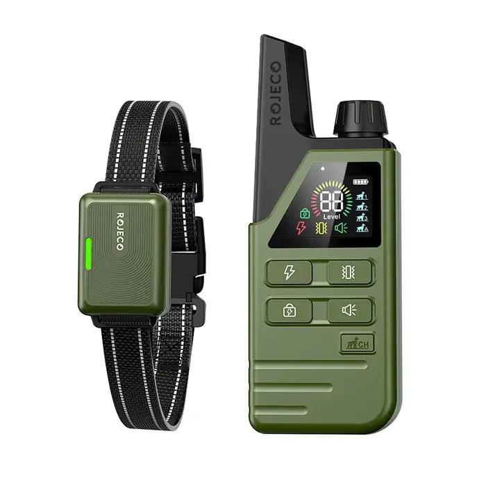 ROJECO-Collier de dressage électrique pour chien, dispositif anti-aboiement, étanche IPX7, télécomma