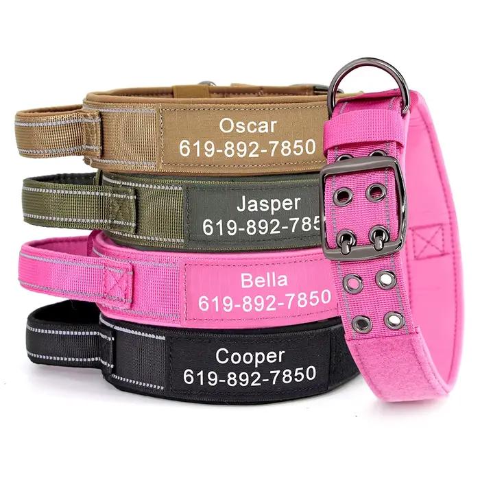 Collier militaire personnalisé pour chien, accessoires en nylon Dulnylon, réglable, moyen et grand, 
