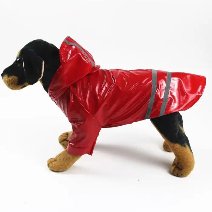Vêtements pour chiens imperméables à capuche bande réfléchissante chiens manteau de pluie vestes imp
