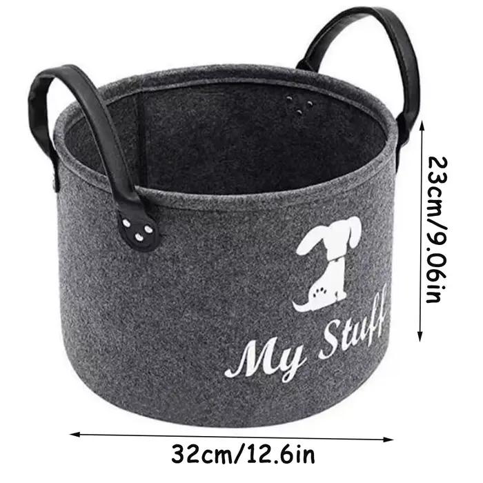 Boîte à jouets en feutre pour animaux de compagnie, panier de rangement pour jouets pour animaux de 
