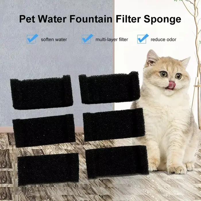Distributeur d'eau avec filtre éponge pour animaux de compagnie, 10/4/1 pièces, pour chats et chiens