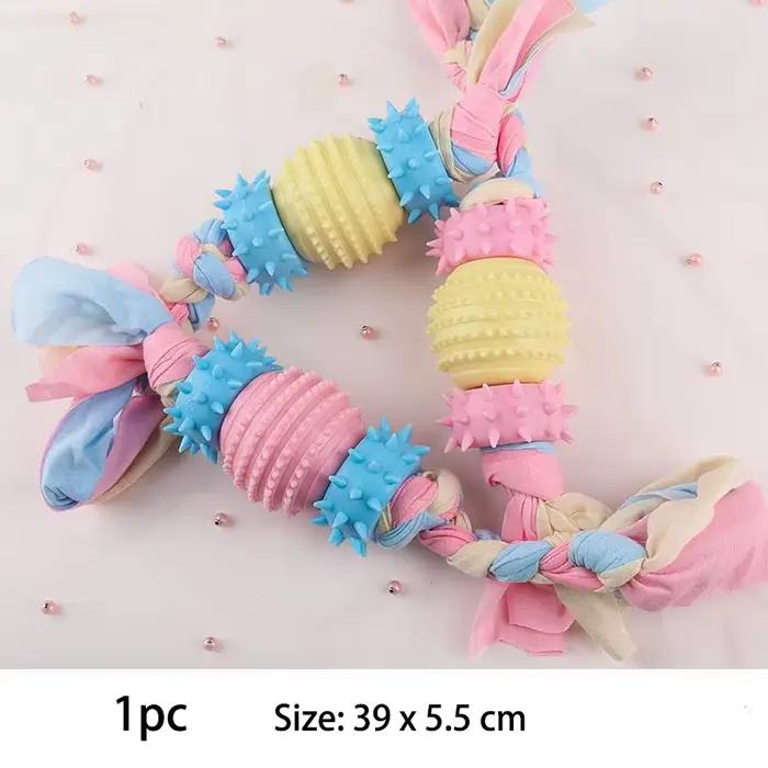 Jouets pour petits chiens, à mâcher, avec nœud TPR, résistant aux morsures, nettoyage des dents mola