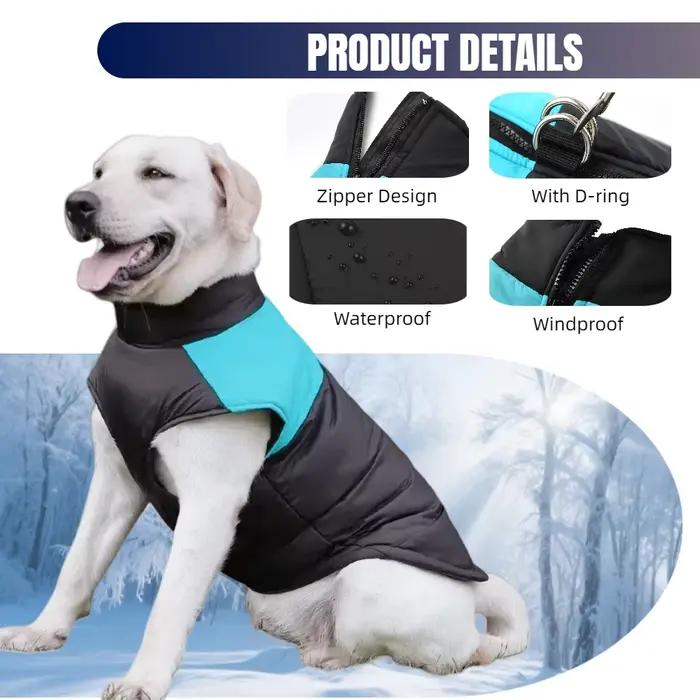 Vêtements d'hiver pour grands chiens, gilet imperméable, veste pour petits chiens et chats, manteau 