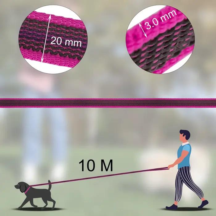 Laisse pour chien mi-petite et longue en Latex et soie, 5M/10M/15M, entraînement facile et pratique,