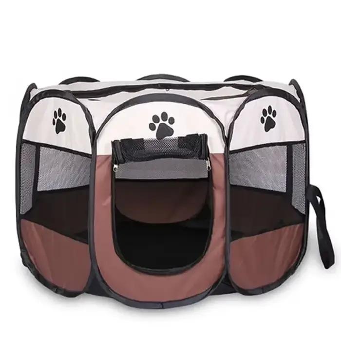 Tente pliable octogonale pour animaux de compagnie – Enclos portable pour chiots, parc de jeu extéri