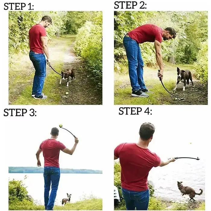 Bâton de lancer pour animaux de compagnie, balle à lancer à la main pour chien, jouets lanceur de Te