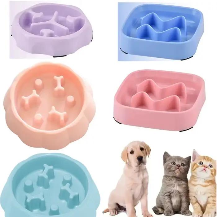 Fournitures pour animaux de compagnie, mangeoire lente de couleur, bol pour chat, Puzzle en plastiqu