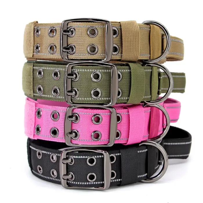 Collier militaire DulDog personnalisé, colliers d'entraînement pour chiens de bain avec poignée, dur