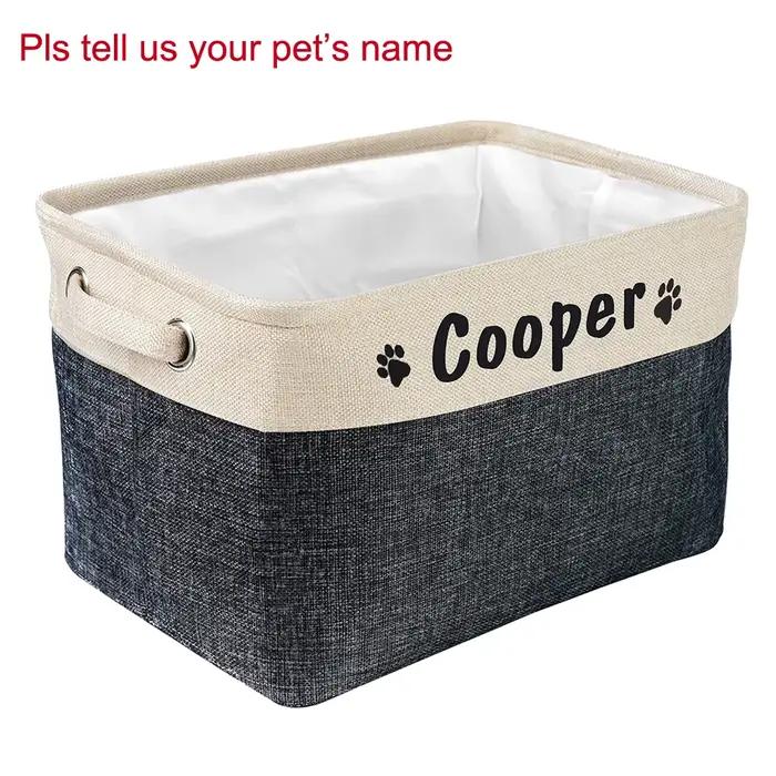 Panier à jouets personnalisé pour chien, boîte de rangement pour animaux de compagnie, impression gr