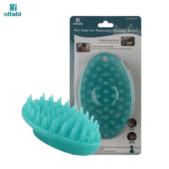 Brosse pour animaux de compagnie en caoutchouc souple Oitabi pour cheveux courts toilettage pour chi