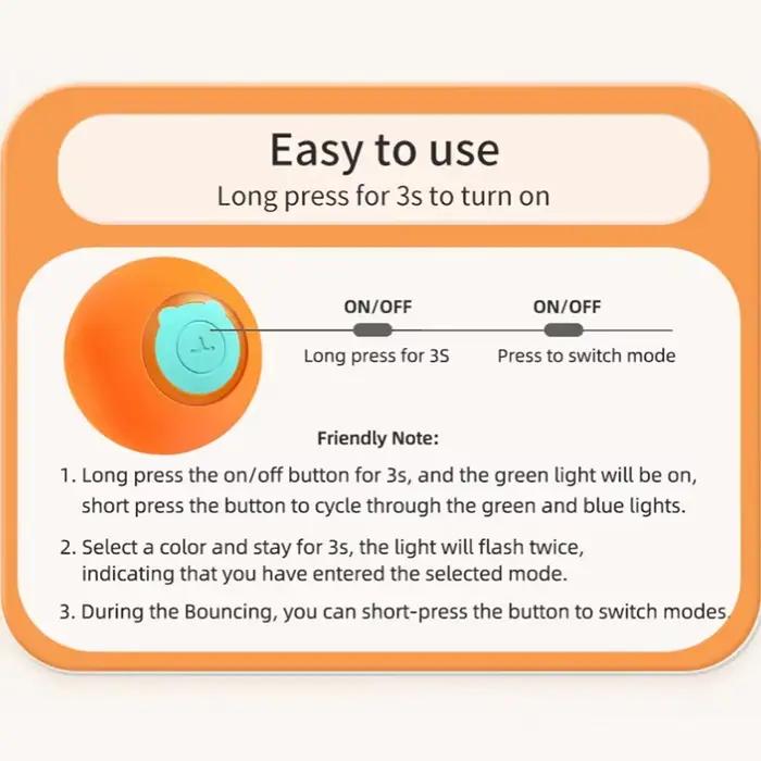 ROJECO – jouets intelligents pour animaux de compagnie, balle rebondissante pour chat, balle roulant