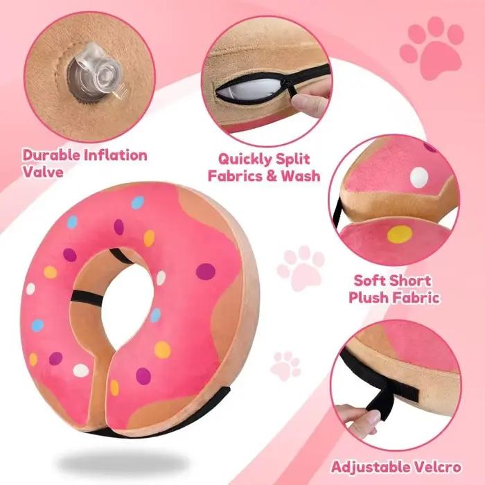 Collier de chien gonflable doux Elizabeth Cone Alternative, beignet de récupération post-chirurgical