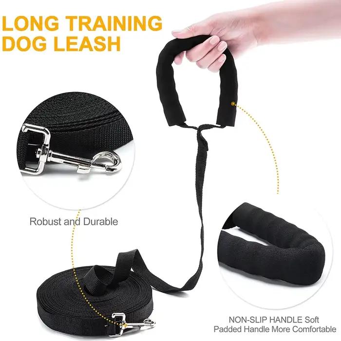 Longue corde en nylon pour chien, entraînement de rappel, laisse pour animaux de compagnie de 3m 6m 