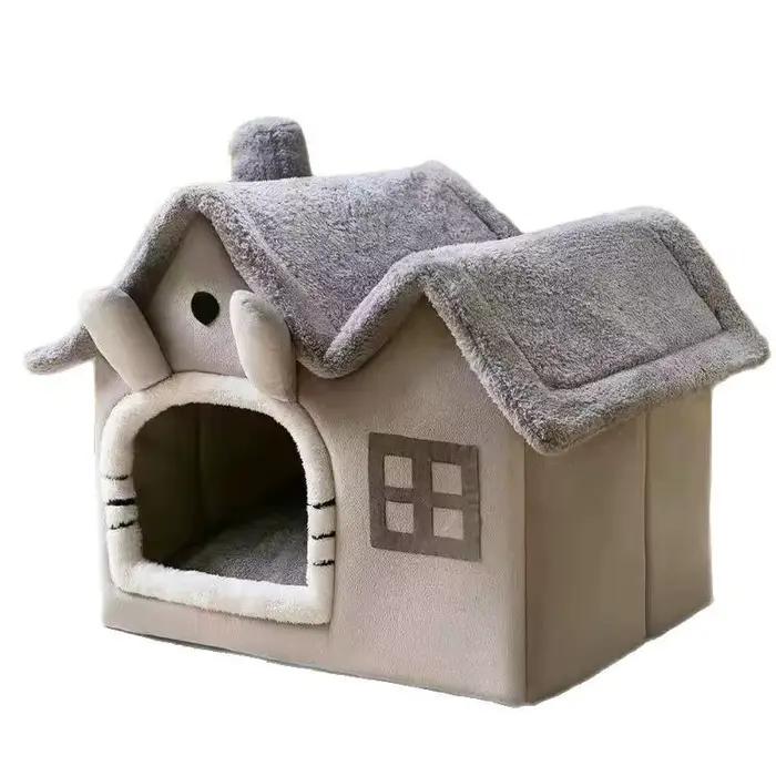 Pilier pliable pour maison de chien, tapis de lit pour petits et moyens chiens, chat chaud d'hiver, 