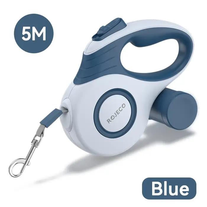 ROJECO laisse rétractable automatique pour chien 3M/5M corde extensible pour voyage en plein air mar