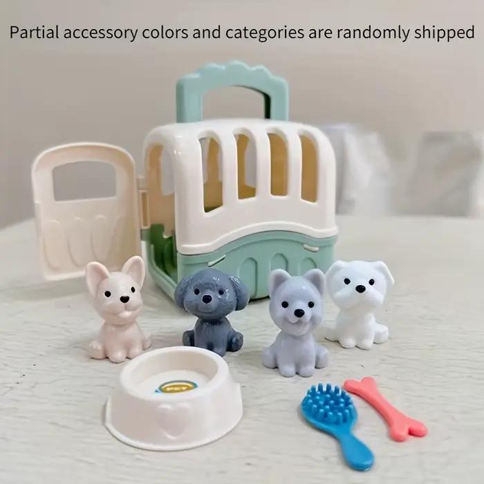 Ensemble de jeu de 8 pièces pour animaux de compagnie, mignonne mini-maison pour chien, jeu de rôle 