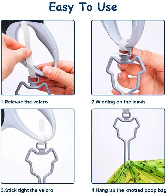 Sacs de merde de chien, mains libres, corde de Traction, distributeur de sac de toilette, support di