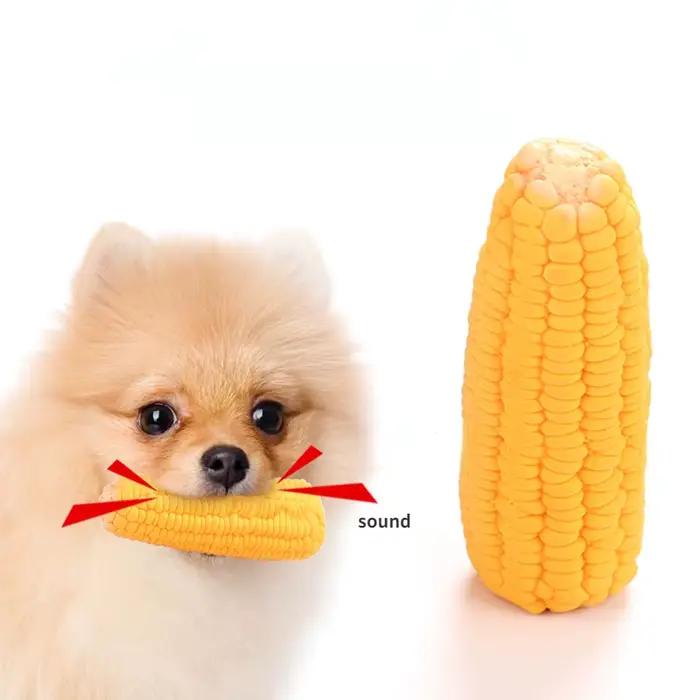Jouets pour animaux de compagnie, couineur en Latex en forme de maïs, fournitures pour chiots, forma