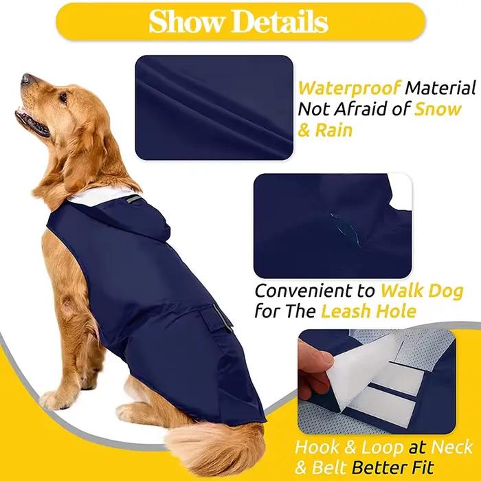 Manteau imperméable réfléchissant pour chien, vêtements imperméables pour petits et grands chiens, m