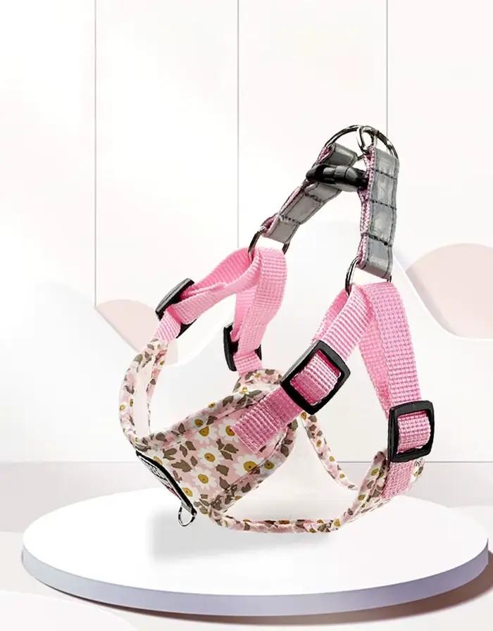 Harnais pour chien de compagnie en nylon, sangle de poitrine réfléchissante sans traction, collier r