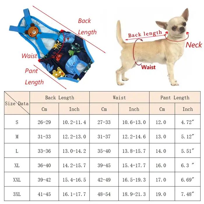 Short imprimé dessin animé pour chien, couche-culotte, pantalon physiologique sanitaire, culotte cou