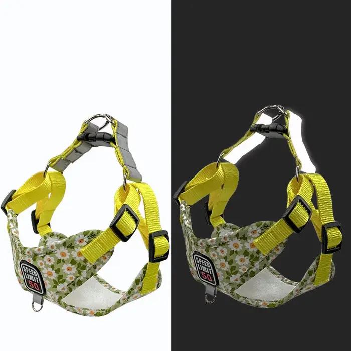 Harnais pour chien de compagnie en nylon, sangle de poitrine réfléchissante sans traction, collier r