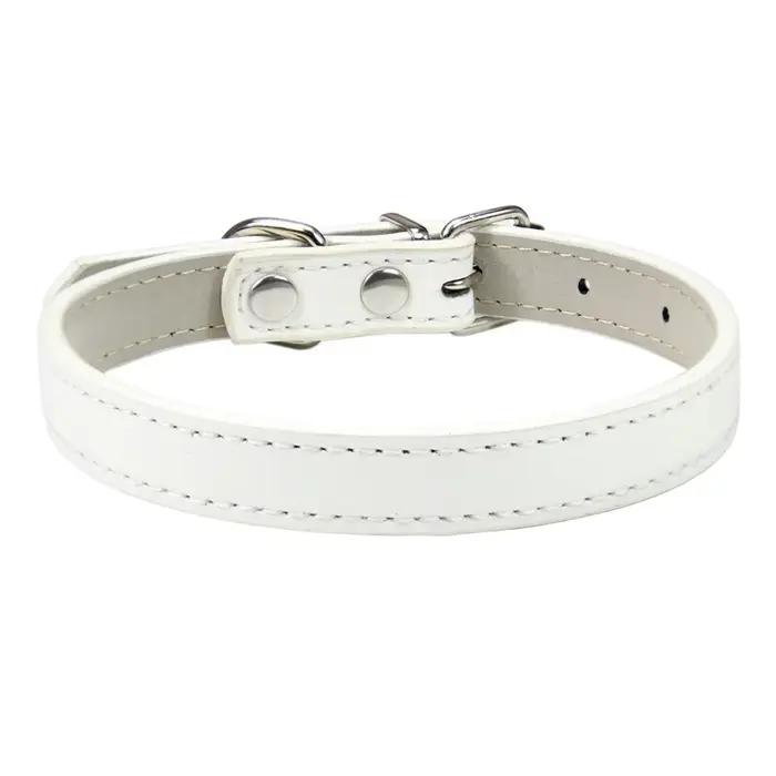 Collier en cuir souple solide pour chien, sangle de cou réglable pour chiot, colliers sûrs pour peti