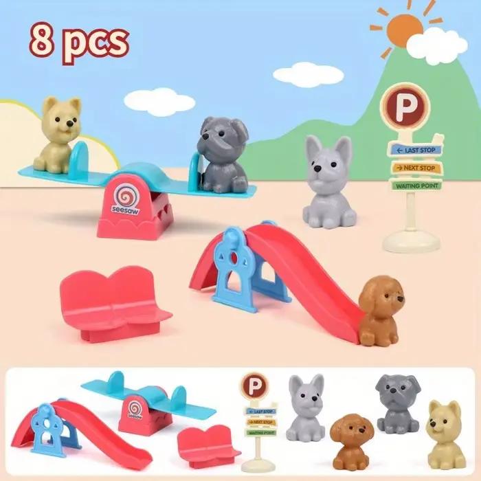 Mignon chien panier pour animaux de compagnie jouets de famille chien poupée ensemble Cage jouets sc