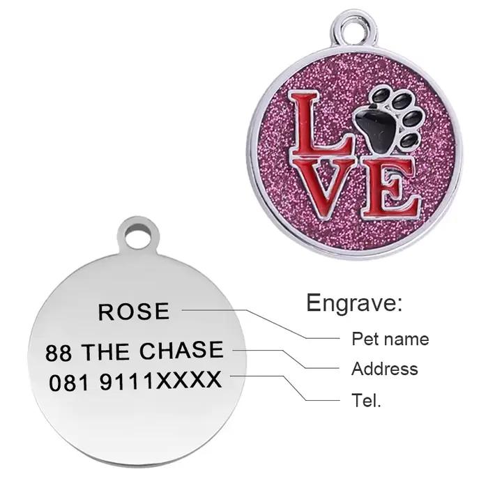 Étiquettes d'identification pour chien et chat, accessoires de décoration, étiquettes d'identificati