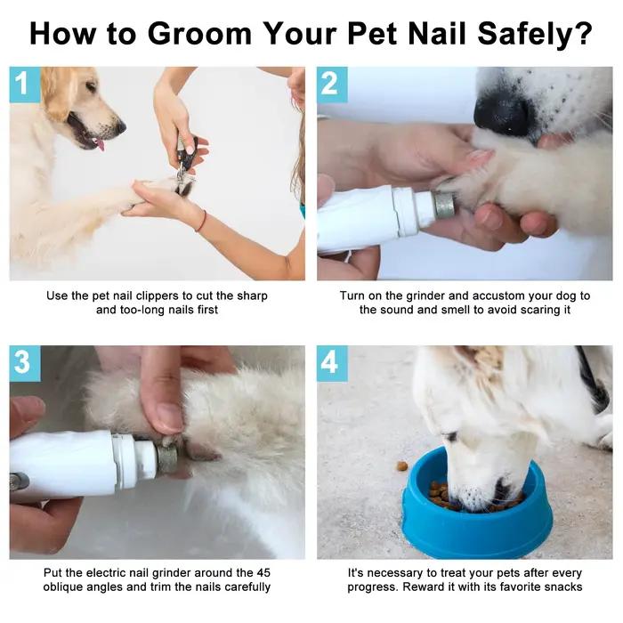 Broyeur électrique de griffes de chien, Rechargeable par USB, coupe-ongles électrique silencieux pou