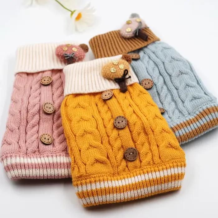 Pulls tricotés de styliste pour chiens, couleur unie, vêtements chauds pour animaux de compagnie et 