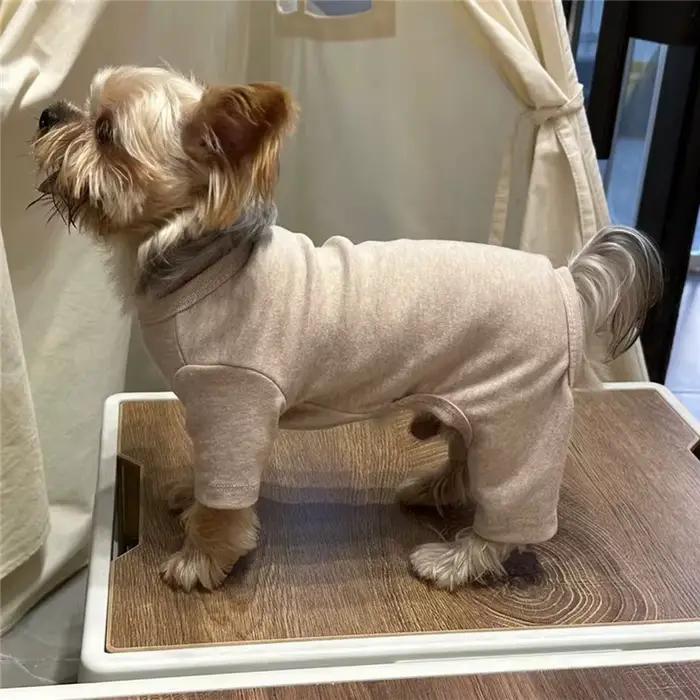 Vêtements pour chiens en pur coton 5 couleurs pyjama pour chien garçon et fille Onesies pour petits 