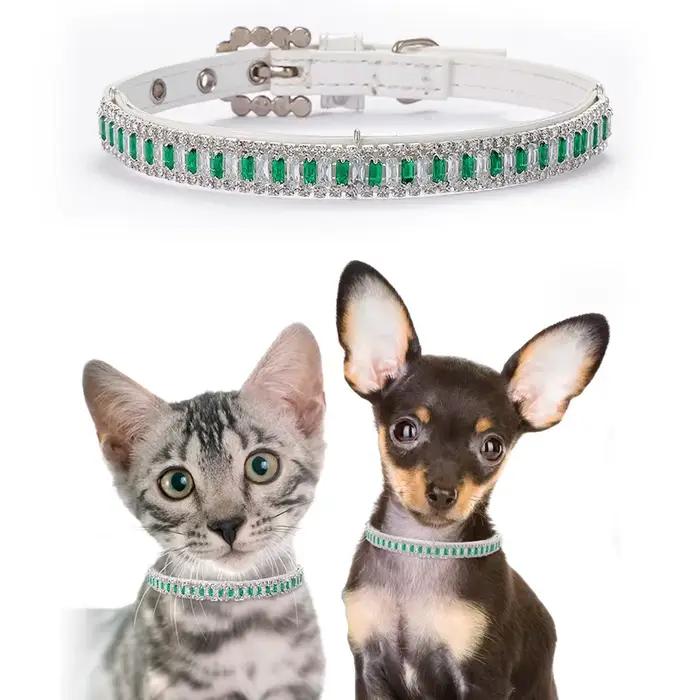 Collier de chien en strass Collier de chat en perles de créateur de luxe Sangle de cou réglable Coll